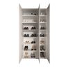 Armoire a chaussures 3 portes JERRY en blanc brillant hauteur 186 cm