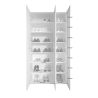 Armoire a chaussures 3 portes JERRY en blanc brillant hauteur 186 cm