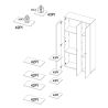 Armoire a chaussures 3 portes JERRY en blanc brillant hauteur 186 cm