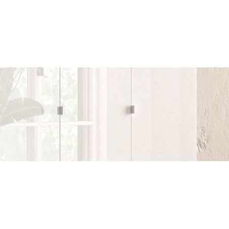 Armoire a chaussures 3 portes JERRY en blanc brillant hauteur 186 cm