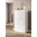 Armoire a chaussures 2 portes JERRY en blanc brillant hauteur 116 cm