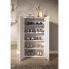 Armoire a chaussures 2 portes JERRY en blanc brillant hauteur 116 cm