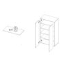 Armoire a chaussures 2 portes JERRY en blanc brillant hauteur 116 cm