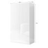 Armoire a chaussures 2 portes JERRY en blanc brillant hauteur 116 cm