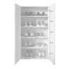 Armoire a chaussures 2 portes JERRY en blanc brillant hauteur 116 cm
