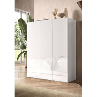 copy ofArmoire a chaussures 2 portes JERRY en blanc brillant hauteur 116 cm