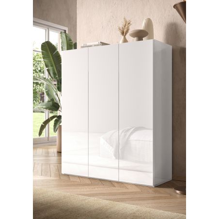 copy ofArmoire a chaussures 2 portes JERRY en blanc brillant hauteur 116 cm
