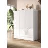 copy ofArmoire a chaussures 2 portes JERRY en blanc brillant hauteur 116 cm