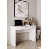 Bureau BURGA en blanc brillant et décor chêne cadiz