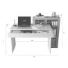 Bureau BURGA en blanc brillant et décor chêne cadiz