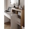 Bureau BURGA en blanc brillant et décor chêne cadiz