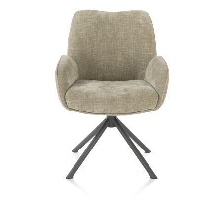 Riley, chaise à accoudoirs - piétement graphite 4 pieds - pivotante - confort ressorts - tissu Cadiz - Henders and Hazel