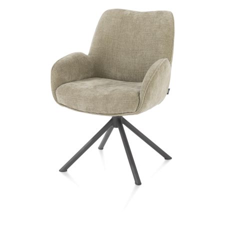 Riley, chaise à accoudoirs - piétement graphite 4-pieds avec relax - confort ressorts - tissu Cadiz - Henders and Hazel