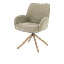 Riley, chaise à accoudoirs - piétement bois chêne naturel - pivotante -confort ressorts-tissu Cadiz - Henders and Hazel