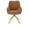 Riley, chaise à accoudoirs - piétement bois chêne naturel - pivotante -confort ressorts-tissu Cadiz - Henders and Hazel