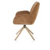 Riley, chaise à accoudoirs - piétement bois chêne naturel - pivotante -confort ressorts-tissu Cadiz - Henders and Hazel