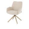 Riley, chaise à accoudoirs - piétement bois chêne naturel - pivotante -confort ressorts-tissu Cadiz - Henders and Hazel
