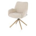 Riley, chaise à acc. -bois chêne naturel-avec function relax-pivotante-confort ressorts-tissu Cadiz - Henders and Hazel