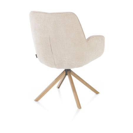 Riley, chaise à acc. -bois chêne naturel-avec function relax-pivotante-confort ressorts-tissu Cadiz - Henders and Hazel