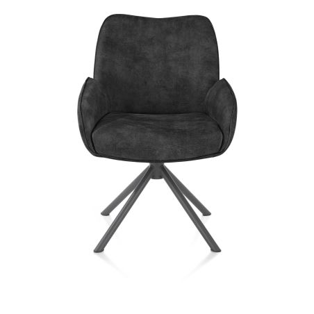 Riley, chaise à accoudoirs - piétement graphite 4 pieds - confort ressorts - tissu Taurus - Henders and Hazel