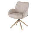 Riley, chaise à accoudoirs - piétement bois chêne naturel - pivotante - confort ressorts - Taurus - Henders and Hazel