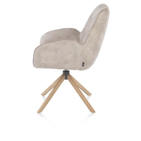 Riley, chaise à accoudoirs - piétement bois chêne naturel - pivotante - confort ressorts - Taurus - Henders and Hazel