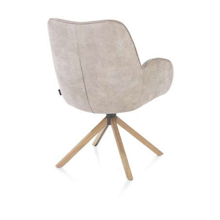 Riley, chaise à accoudoirs - piétement bois chêne naturel - pivotante - confort ressorts - Taurus - Henders and Hazel