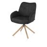 Riley, chaise à accoudoirs - piétement bois chêne naturel - pivotante - confort ressorts - Taurus - Henders and Hazel