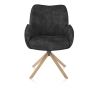 Riley, chaise à acc. -bois chêne naturel-avec function relax-pivotante-confort ressorts-tissu Taurus - Henders and Hazel