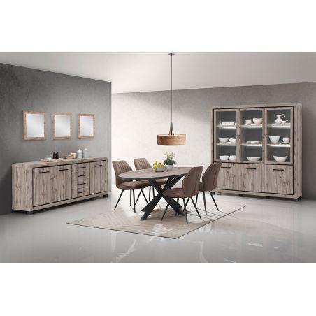 Table ovale CONSTANCE 220 cm avec pied central en métal