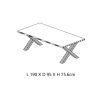 Table de repas CONSTANCE en 190 cm ou 220 cm avec pieds X en métal