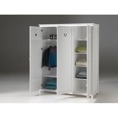 Armoire Adora blanc laqué à 3 portes 159 cm
