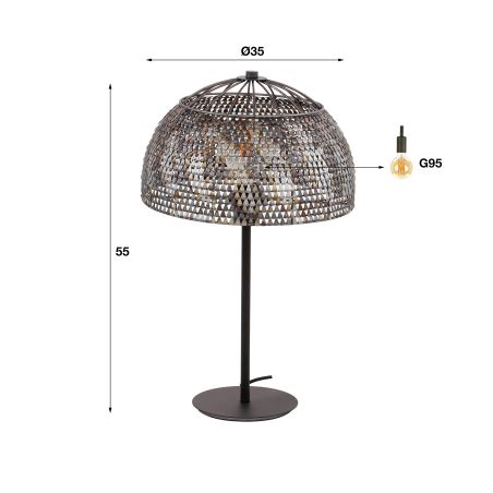Lampe de table CINNA de style industriel avec 1 ampoule incluse