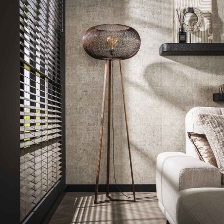 Lampadaire COPERNIC de style industriel avec 1 ampoule incluse