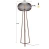 Lampadaire COPERNIC de style industriel avec 1 ampoule incluse