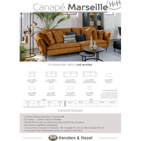 Marseille, 4-places - ronde - 2-pieces - Henders&Hazel