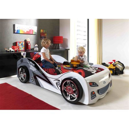 Lit voiture Brap blanc 90x200 cm 