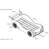 Lit voiture Brap blanc 90x200 cm 