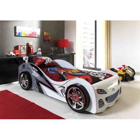Lit voiture Brap blanc 90x200 cm 