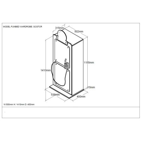 Armoire Funny rouge à 1 porte 50 cm