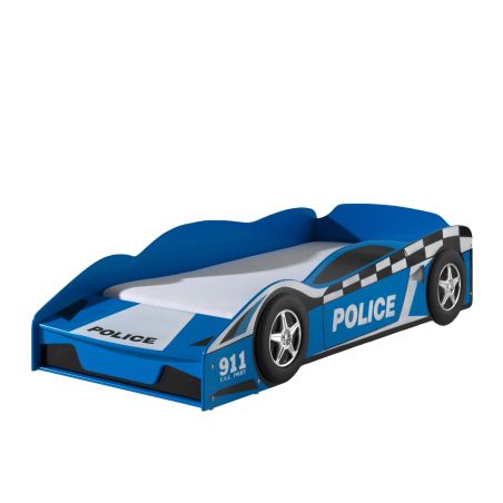 Lit design voiture de police bleu 70x140 cm 