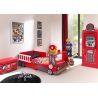 Lit design camion de pompiers rouge 70x140 cm 