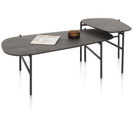 Hendrik, ensemble de 2 tables basse 63 x 120 / 62 x 44 cm. - fishbone