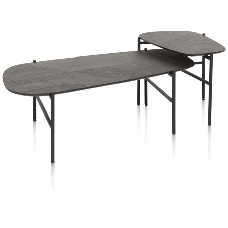 Hendrik, ensemble de 2 tables basse 63 x 120 / 62 x 44 cm. - fishbone