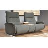 Canapé 2 places 198 cm en tissu CUMULY COMFORT 4051 avec 2 relax manuels et table intermédiaire de la marque HIMOLLA