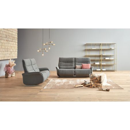Canapé 3 places 197 cm en tissu CUMULY COMFORT 4051 avec 2 relax manuels de la marque HIMOLLA