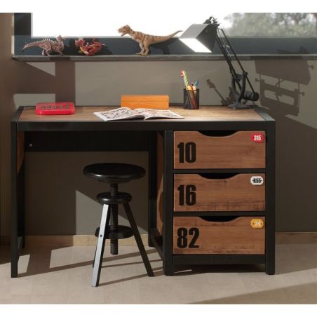 Bureau enfant Alexy brun et noir 130 cm