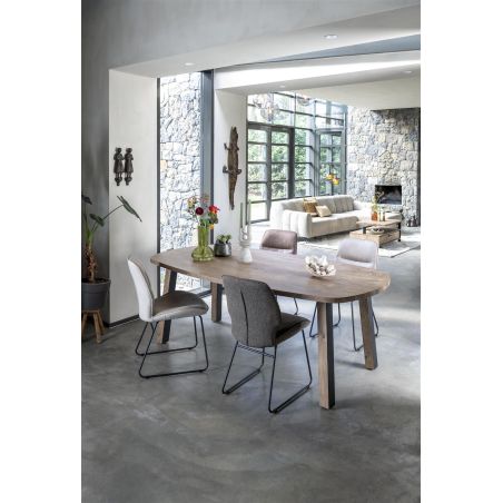 Pavarotti, table 210 x 108 cm - 4 pieds métal avec accents bois - Henders and Hazel