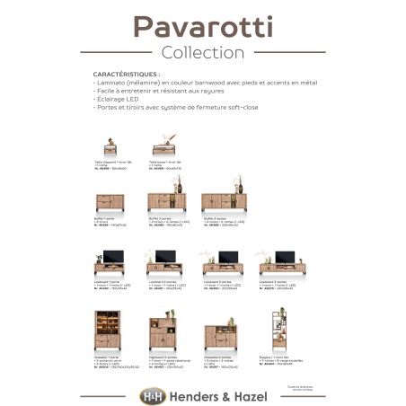Pavarotti, table 240 x 108 cm - 4 pieds métal - Henders and Hazel