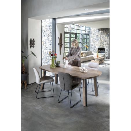 Pavarotti, table 240 x 108 cm - 4 pieds métal avec accents bois - Henders and Hazel